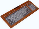 Клавиатура DIALOG KP-104C USB-PS/2 Multimedia, отделка натуральный шпон цвет вишня
