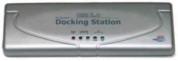 Docking Station USB 2.0 (2 USB 2.0, PS/2, RS232, PRN, DataTransfer), silver, BOX,  