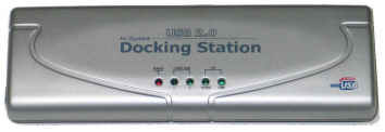Docking Station USB 2.0 (2 USB 2.0, PS/2, RS232, PRN, 10/100 LAN, DataTransfer), silver, BOX, другое фото