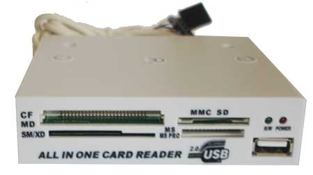 CARD READER All in 1 USB 2.0, white int, box,(Ch),  