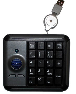  Keypad with Optical Trackball  GTM-9301W  black,(Ch),  